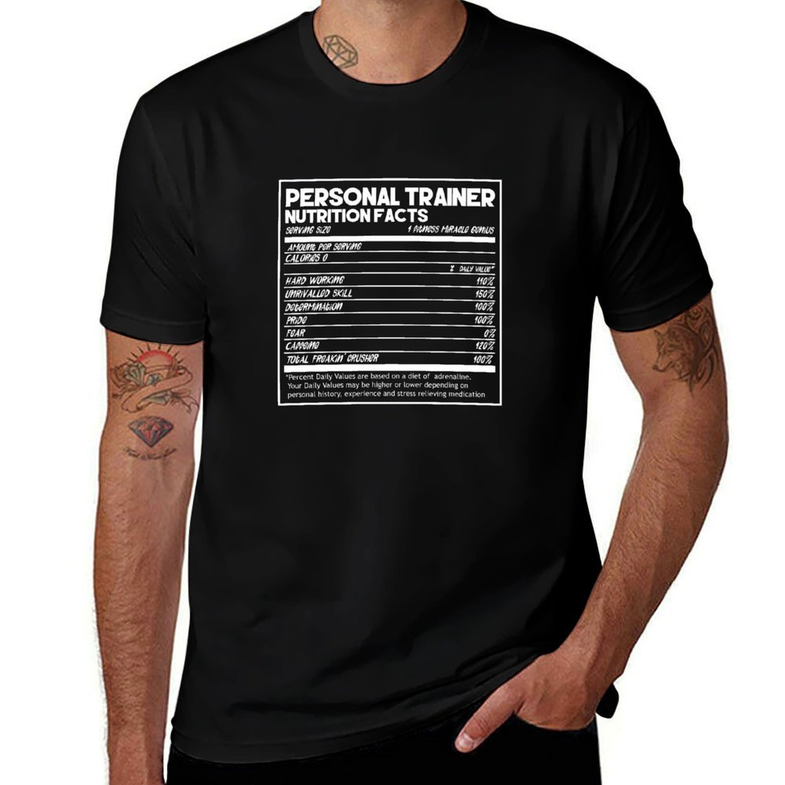 Nutrition And Exercise - Lustiges Personal Trainer Ernährungsfakten Trainings-T-Shirt in