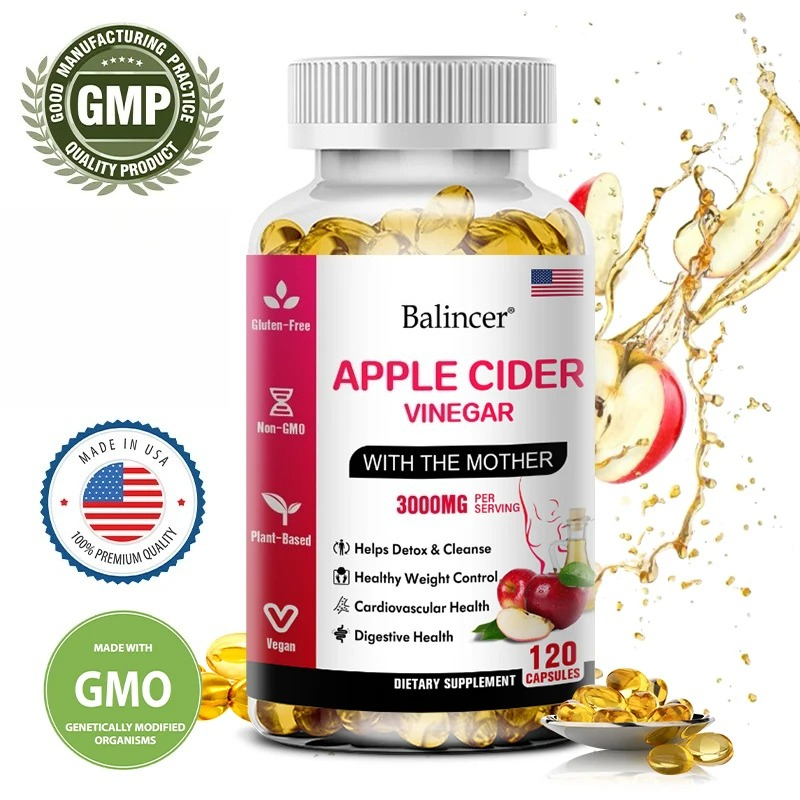 Apple Cider Vinegar Pill - Balincer Apfelessig-Kapseln, Fettverbrennung, Appetitunterdrückung, gesunder Gewichtsverlust,