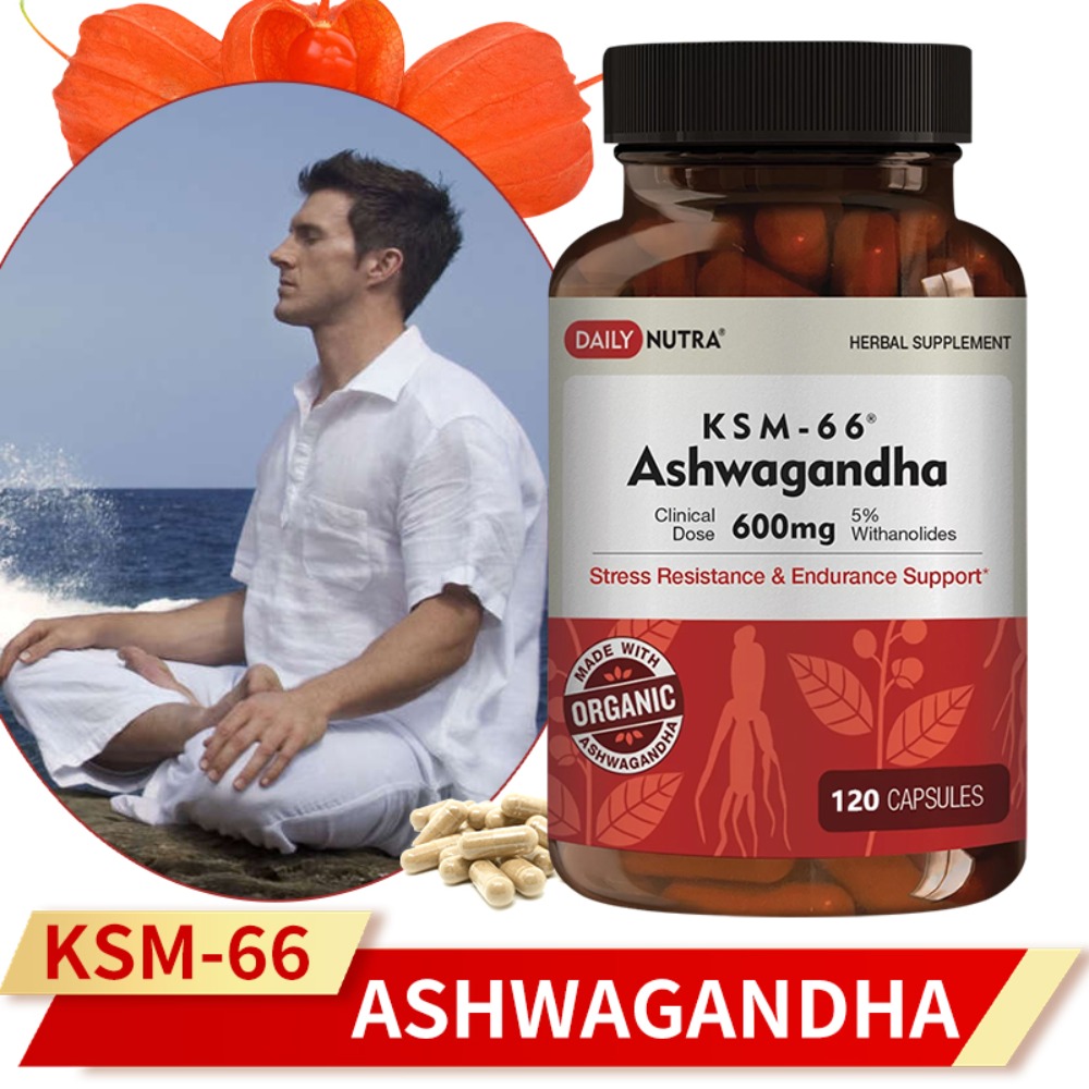 Ashwagandha Extract Root - KSM-66 Ashwagandha 600mg Organischer Wurzelextrakt -