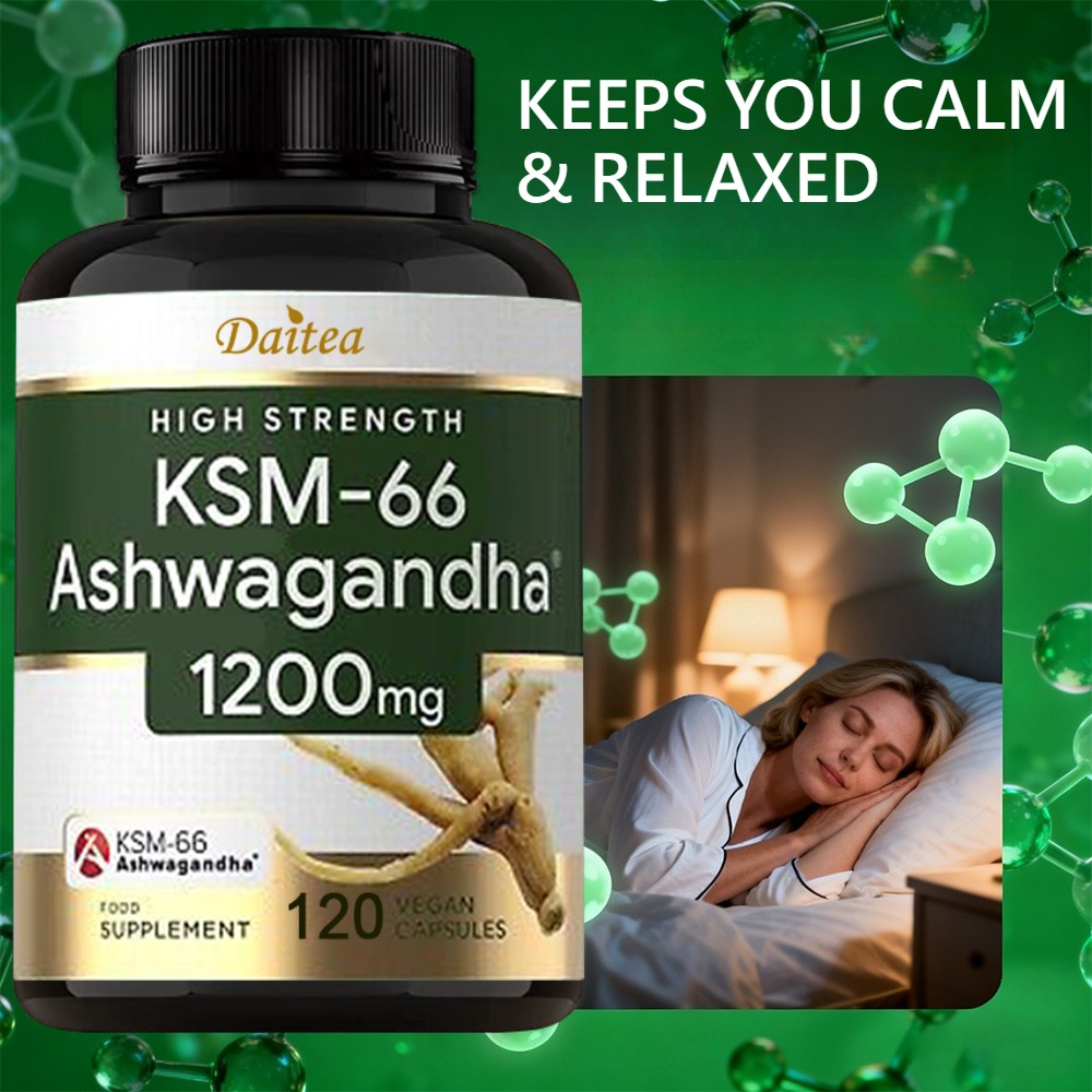 Ashwagandha Extract Root - Bio KSM-66 Ashwagandha-Wurzelextrakt Stressabbau, Hohe Absorption