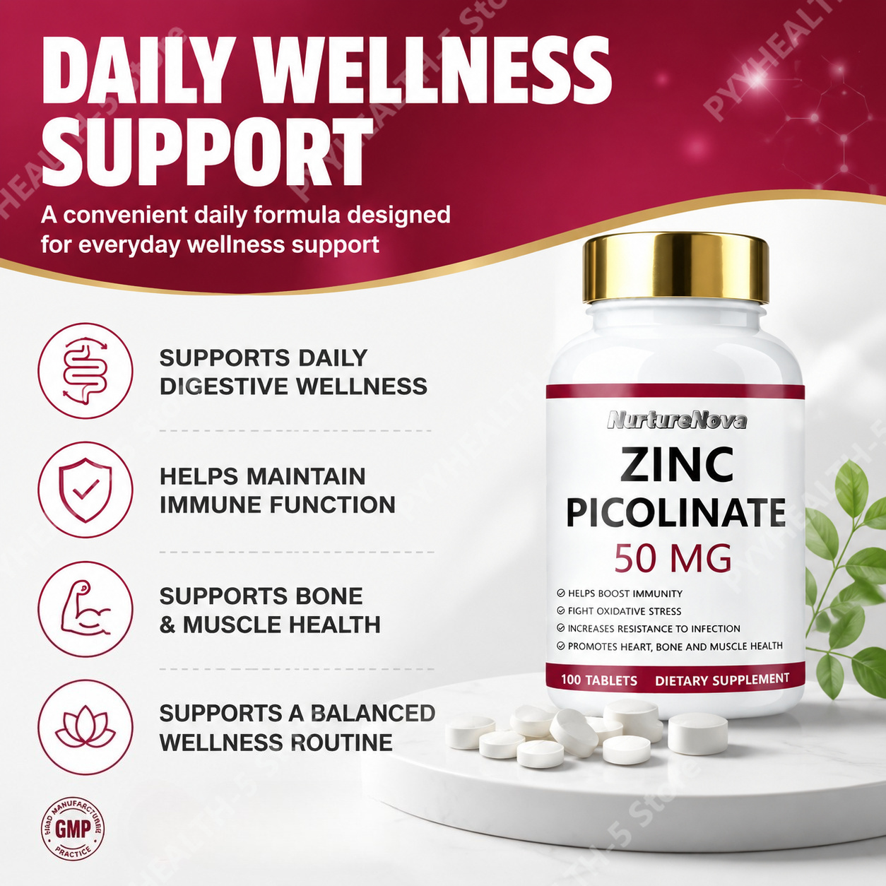 Zinkpicolinat-Tabletten zur An – Zinc Supplement 50Mg Bewertung und Preis